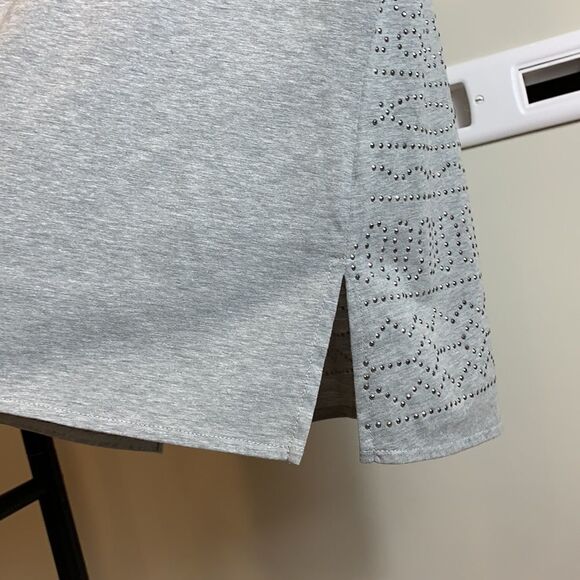 Banana Republic gray cotton blend beaded top size L - Picture 7 of 12